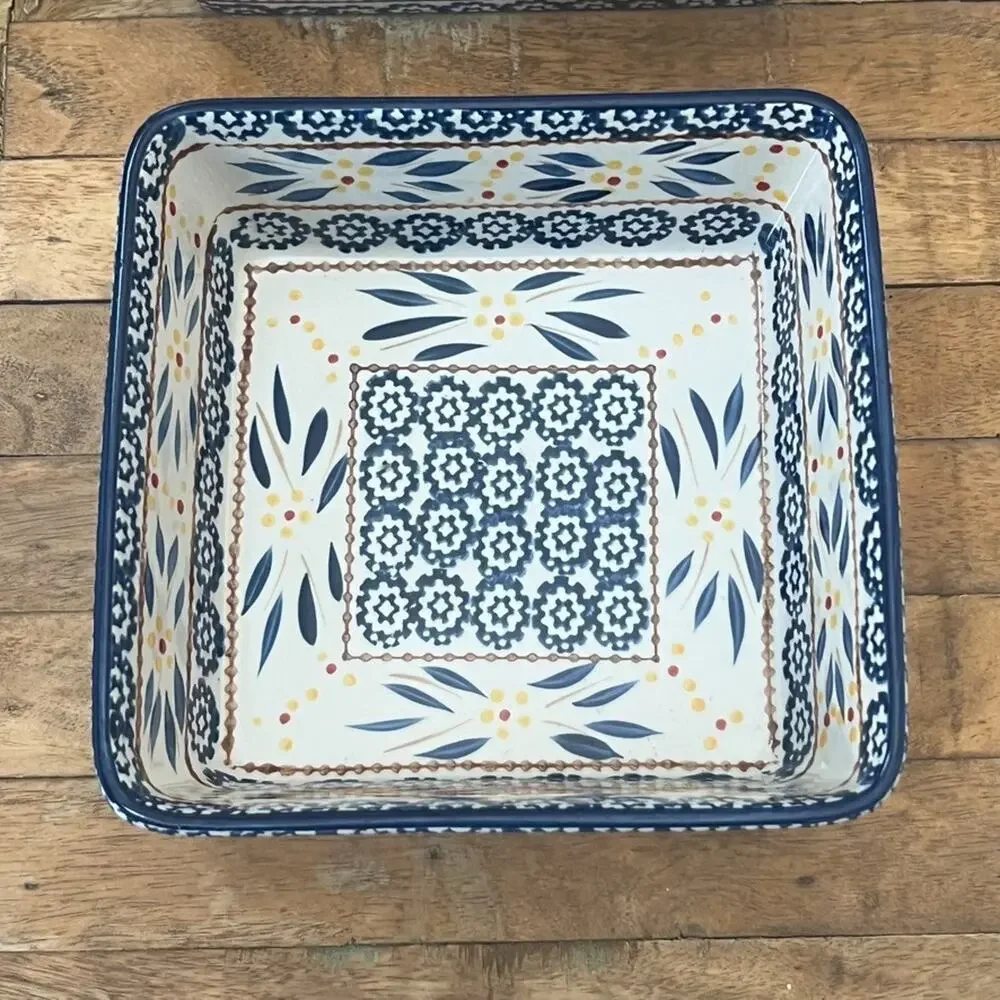 Temptations By Tara Old World Blue Floral Baking Dishes 1 & 1.5 Quart